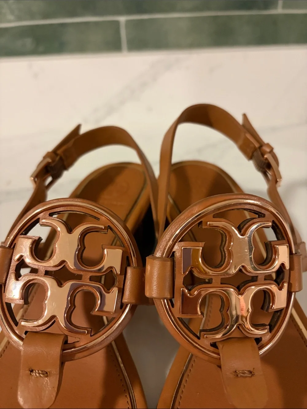 Tory Burch Metal Miller Sling Back Sandals